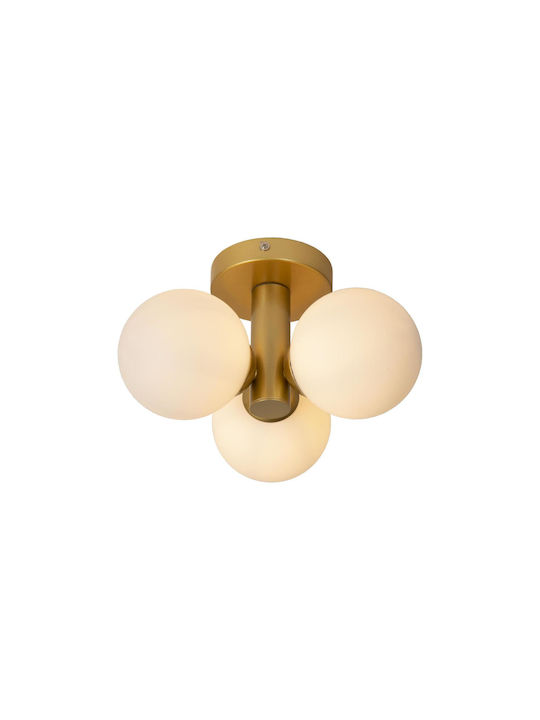 Lucide Lightning Ceiling Mount Light Bathroom 28cm Gold with Socket G9