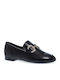 Leather Women's Moccasins in Black Color