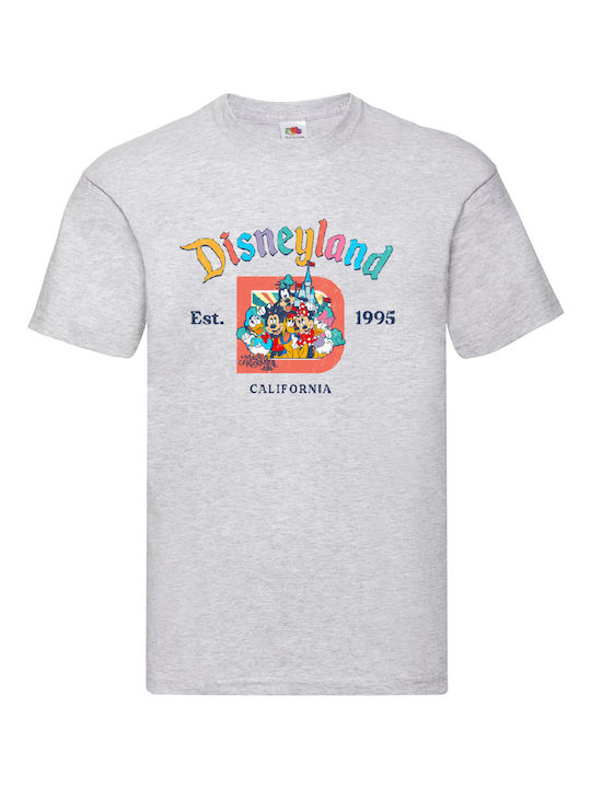 Fruit of the Loom Disneyland Original T-shirt Gray Cotton