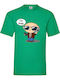 Fruit of the Loom Family Guy Stewie Griffin Original T-shirt Green Cotton Family guy Stewie Griffin