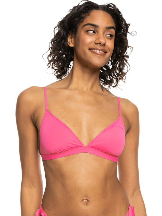 Roxy Triangle Bikini Top with Adjustable Straps Pink