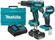 Makita Set Mașină de găurit & Șurubelniță cu impact 18V cu 2 baterii 3Ah și husă