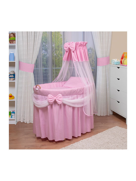 Waldin Baby Moses Korb mit Basis Rosa