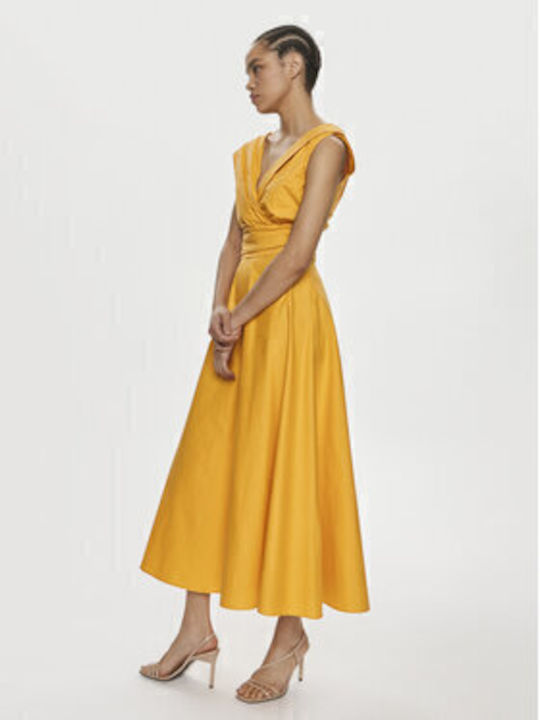 Summer Maxi Dress for Wedding and Christening Orange