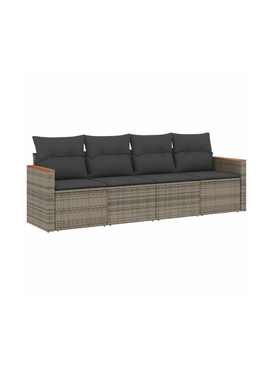 Canapea Cu Patru Locuri De Exterior Din Rattan Cu Perne 55x55x69cm