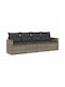 Canapea Cu Patru Locuri De Exterior Din Rattan Cu Perne 55x55x69cm