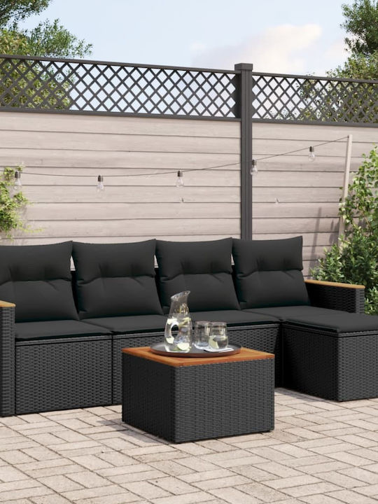 Set Cameră De Zi Pentru Exterior 6 Piese Negru ...