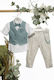 Mi Chiamo Boys Baptism Suit with Vest Turquoise