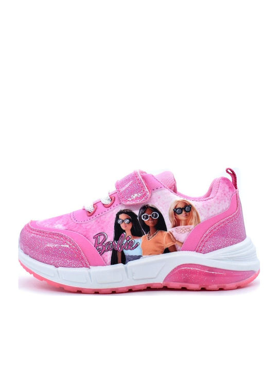 Παιδικά Sneakers Ανατομικά με Σκρατς & Φωτάκια Φούξια
