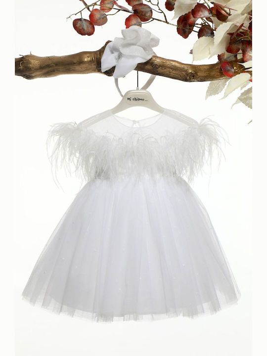 Mi Chiamo White Baptism Dress made of Tulle