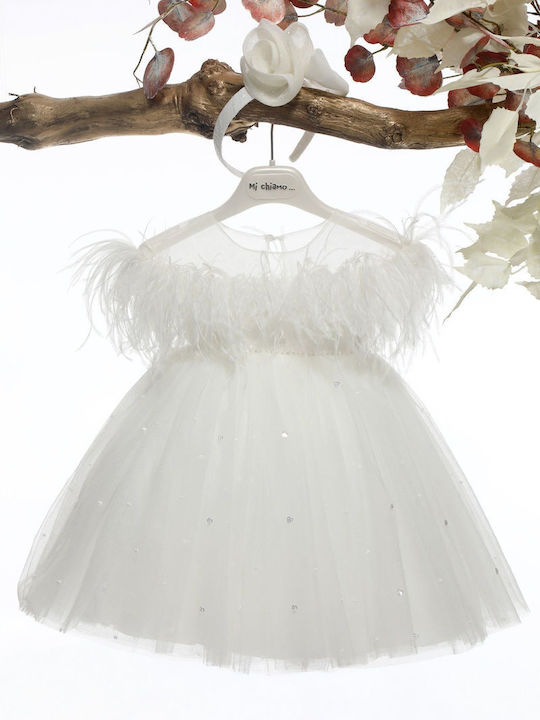 Mi Chiamo Ecru Baptism Dress made of Tulle