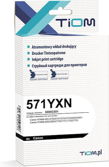 Tiom Συμβατό Μελάνι Εκτυπωτή InkJet Canon CLI-571Y Κίτρινο 1τμχ