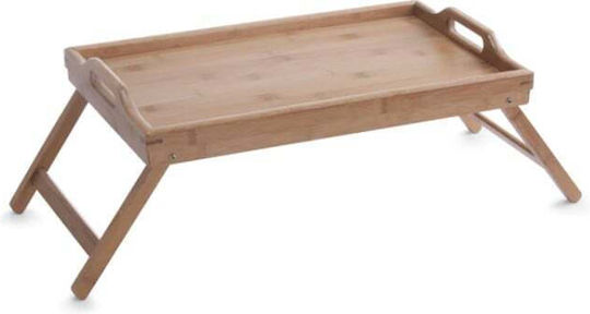 Koopman Bambus Dreptunghiular Tavă de Pat din Bamboo cu Mânere în Culoare Maro 50x30x21cm 1buc