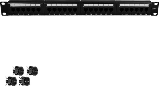 Patch Panel για Rack 1U 19" 24 Θυρών cat6
