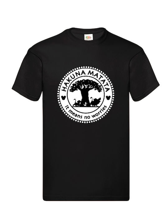 Fruit of the Loom Lion King Hakuna Matata Original T-shirt Μαύρο Βαμβακερό