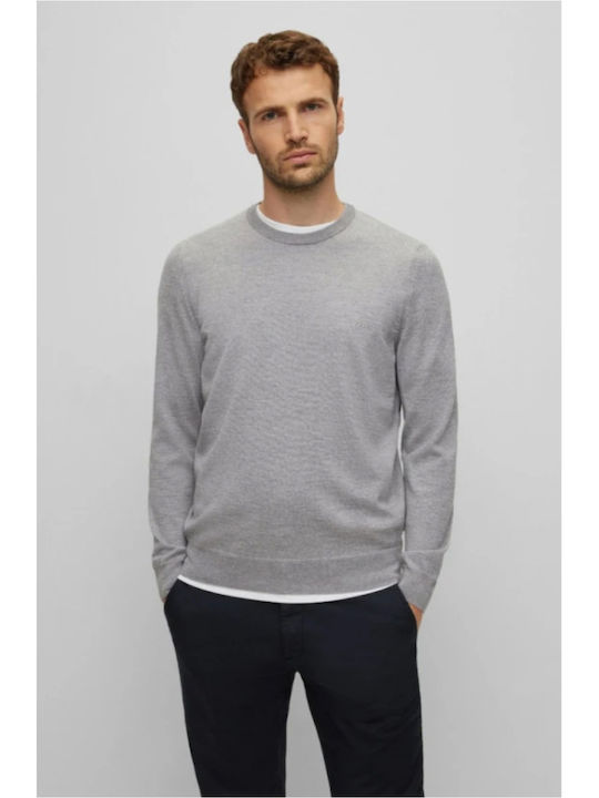 Hugo Boss Herren Kurzarm-Pullover Silber