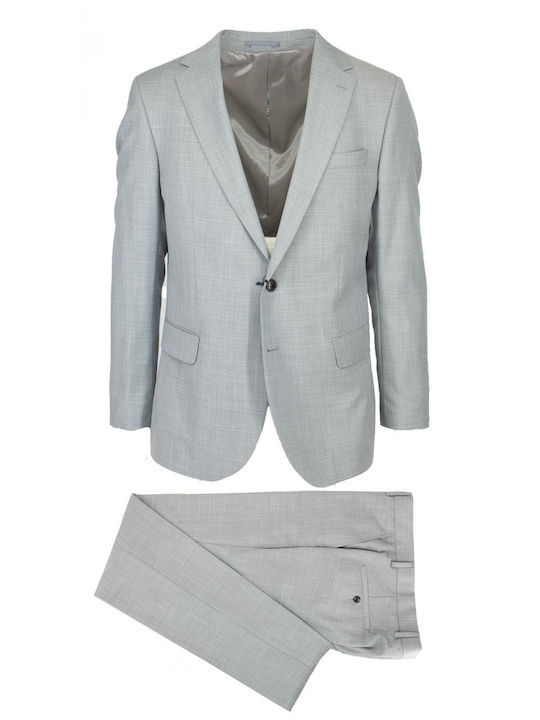 Freeman Clothing Ανδρικό Κοστούμι με Κανονική Εφαρμογή Γκρι