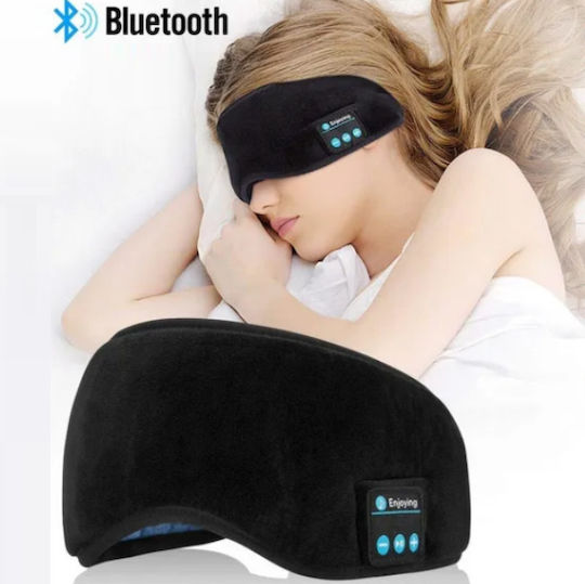 Маска за сън с вградени Bluetooth слушалки Черен Д55xШ12см.