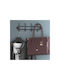 Tekno-Tel Metal Wall Hanger With 8 Hooks Black 26.5x8x4.5cm