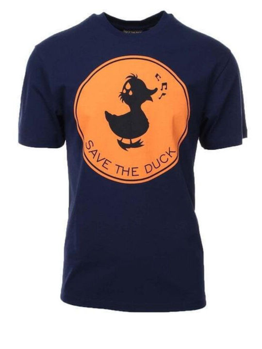 Save The Duck T-shirt Bărbătesc cu Mânecă Scurtă Marina