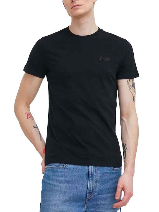 Superdry T-shirt Bărbătesc cu Mânecă Scurtă Negru