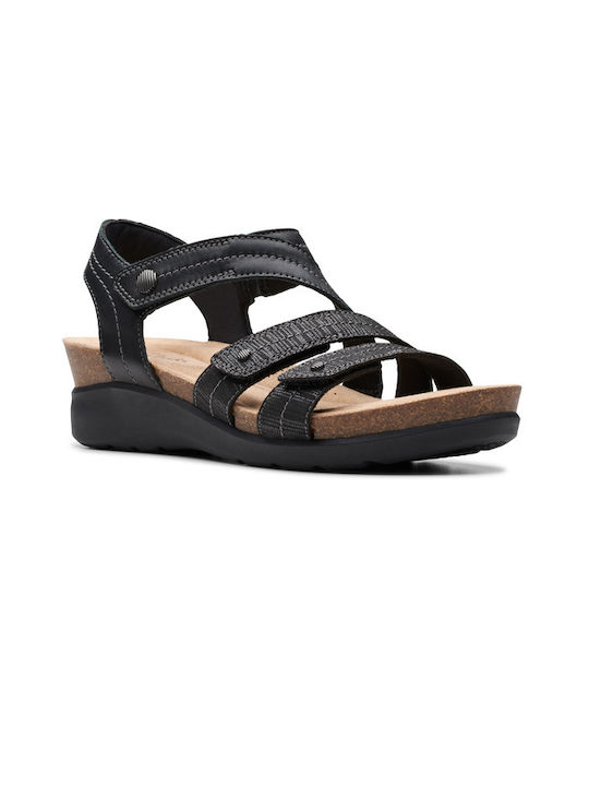 Clarks Clara Damen Flache Sandalen in Schwarz Farbe