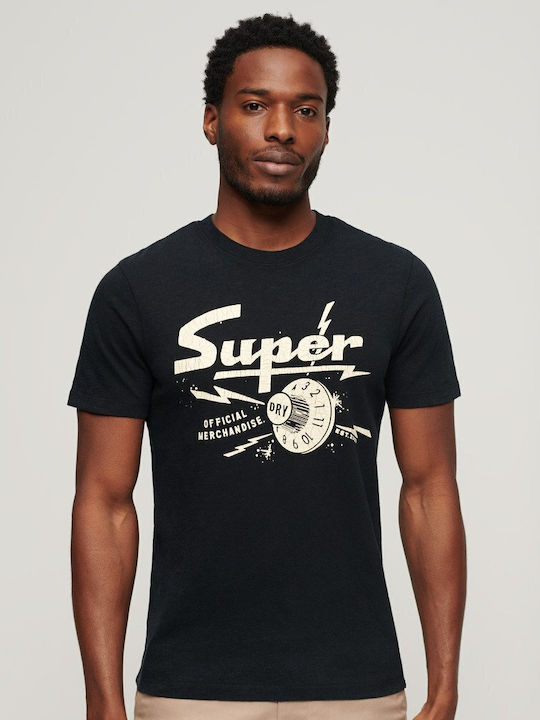 Superdry Herren T-Shirt Kurzarm Schwarz