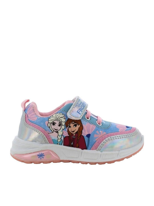 Παιδικά Sneakers Ανατομικά με Σκρατς & Φωτάκια Ροζ