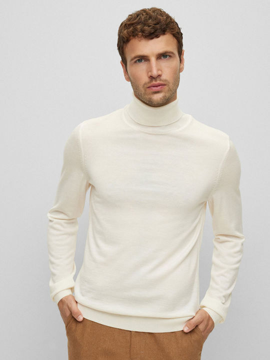 Hugo Boss Men's Long Sleeve Sweater Turtleneck White