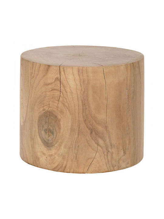 Round Side Table made of Solid Wood Natural L32xW32xH26cm