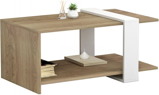 Rechteckiger Zentraler Kaffeetisch Wilma Holzbeige M80xT50xH35cm