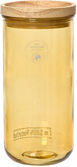 Kaemingk Kaemingk Allgemeine Verwendung Glasvase mit Luftdichtem Deckel Gelb 820ml