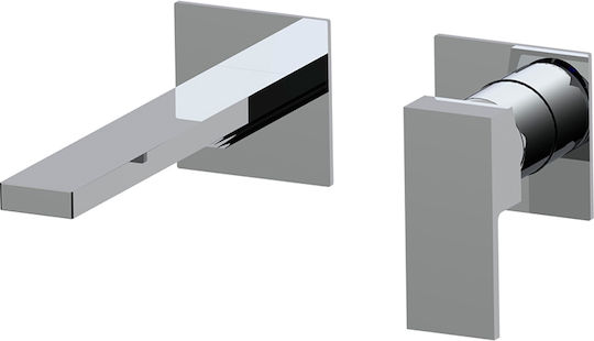 AQG Built-in Mixer & Spout Set for for Bathroom Sink Silver