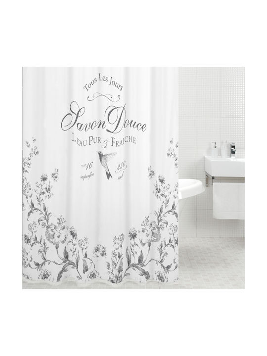 Dimitracas Savoin Shower Curtain Fabric 180x180cm White