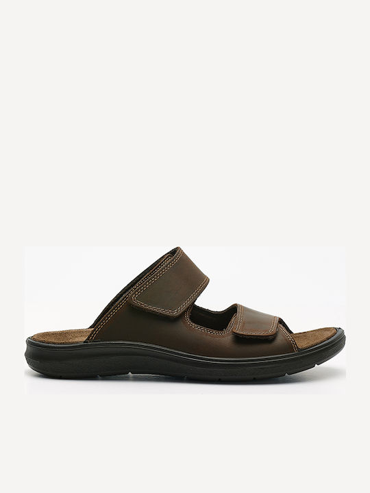 Leder Herrensandalen in Braun Farbe