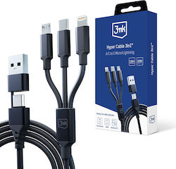 3MK USB to Lightning / Type-C / micro USB Cable 1.5m