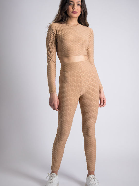 Women's Tabac Brown Set with Pants in Loose Fit