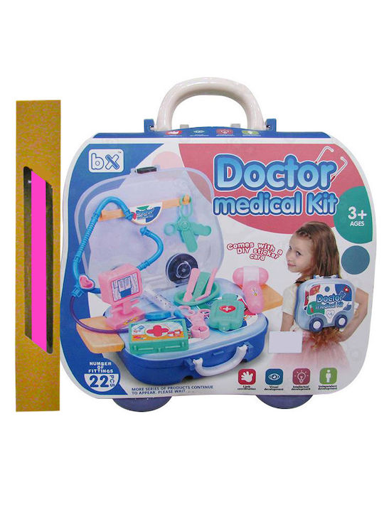 Super Koffer mit Rollen - Rucksack Kleiner Doktor 22 Teile Zita Toys