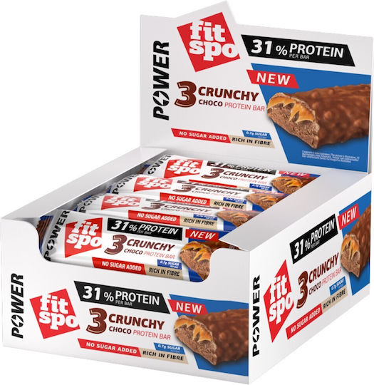 Fit Spo Power 3 Choco Crunchy Bars with 31% Protein & Flavor Choco Crunchy 12x50gr