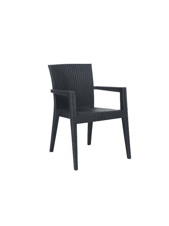 Gartenstühle Polypropylen Zeus Schwarz 52x47x89cm