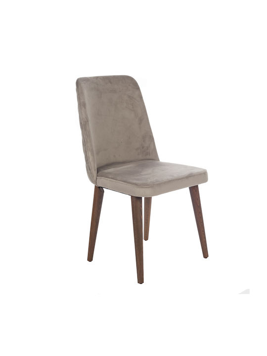Royal Καρέκλα Τραπεζαρίας Βελούδινη Καφέ 48x60x...