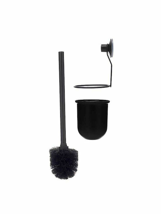 Berilo Plastic Bathroom Trash Can Black