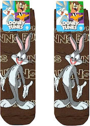 Looney Tunes Παιδικές Κάλτσες Αντιολισθητικές Καφέ Looney Tunes Παιδικές Κάλτσες Αντιολισθητικές Καφέ
