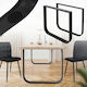 ML-Design Metallic Furniture Leg 2 Pieces Suitable for Table / Coffee Table / Office 80x72cm Black