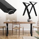 ML-Design Metallic Furniture Leg Suitable for Table / Coffee Table / Office 50x72x72cm Black