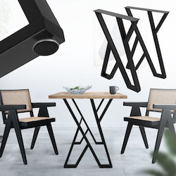ML-Design Металик Крак За Маса / Малка Маса / Офис 50x71x71см Черен