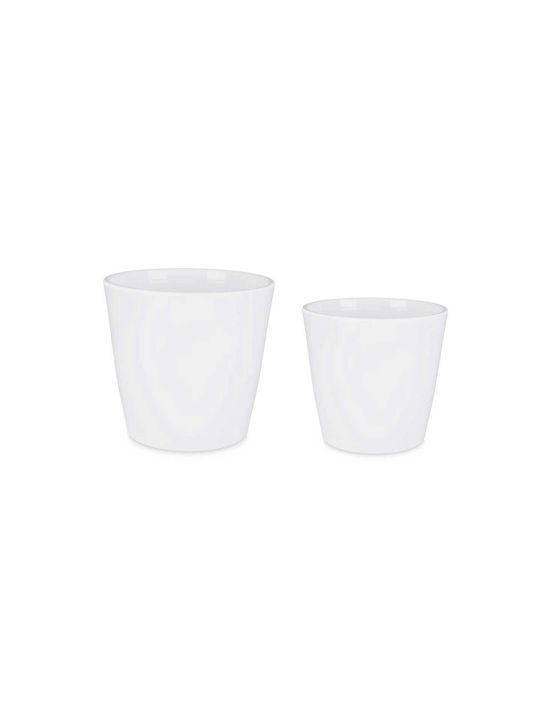 Flower Pot Set 2pcs White S3622843