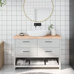 vidaXL Cabinet de baie fără chiuvetă L120xl40xH6cm Lemn masiv brut