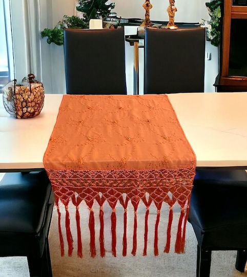 Linea Home Orange Embroidered Runner Jardin 55x200cm Linea Home Orange Embroidered Runner Jardin 55x200cm