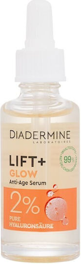 Diadermine Lift+ Glow Serum Anti-îmbătrânire Pentru Față Cu Acid Hialuronic Pentru Strălucire 30ml